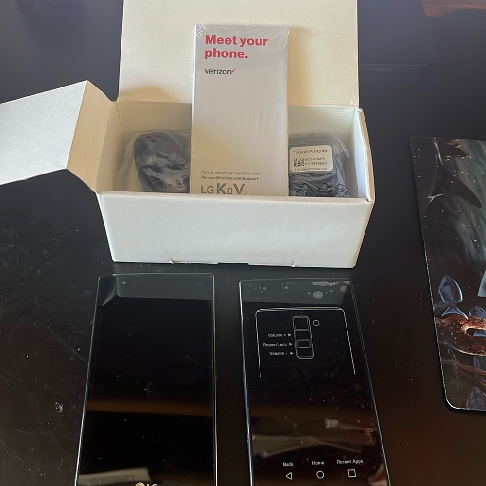 Two LG K8 V cell phones. One is used the other is brand new.